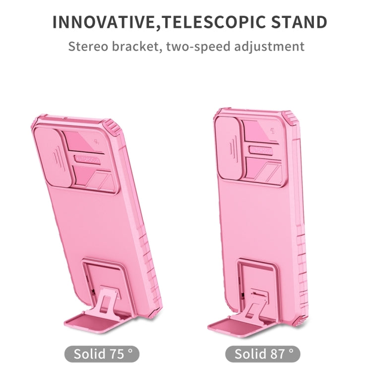 For Samsung Galaxy A25 5G Stereoscopic Holder Sliding Camshield Phone Case