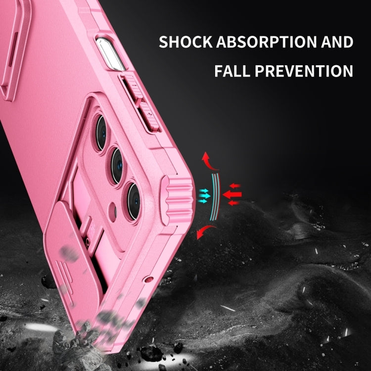 For Samsung Galaxy A25 5G Stereoscopic Holder Sliding Camshield Phone Case