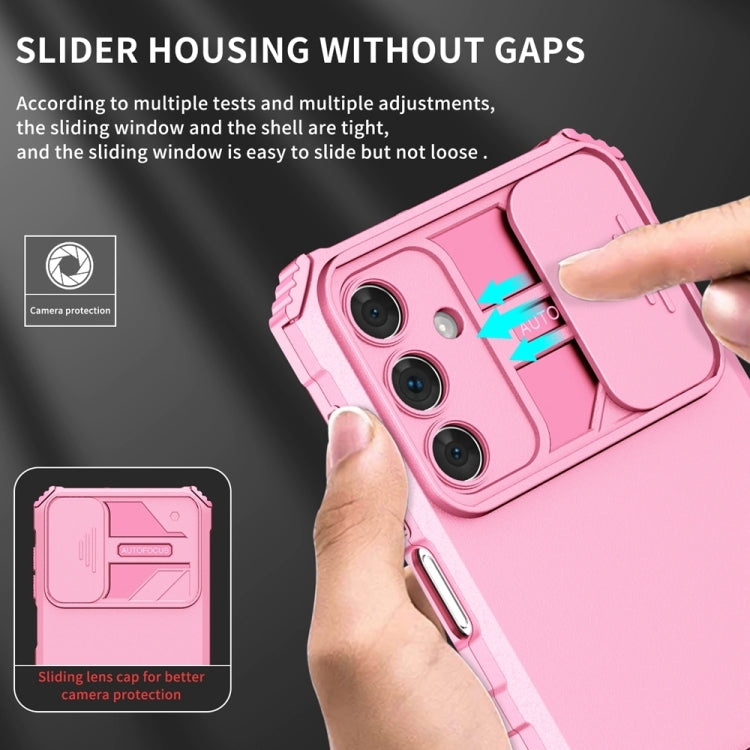 For Samsung Galaxy A25 5G Stereoscopic Holder Sliding Camshield Phone Case