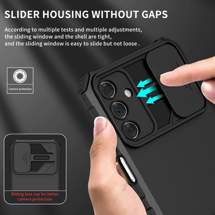 For Samsung Galaxy A25 5G Stereoscopic Holder Sliding Camshield Phone Case