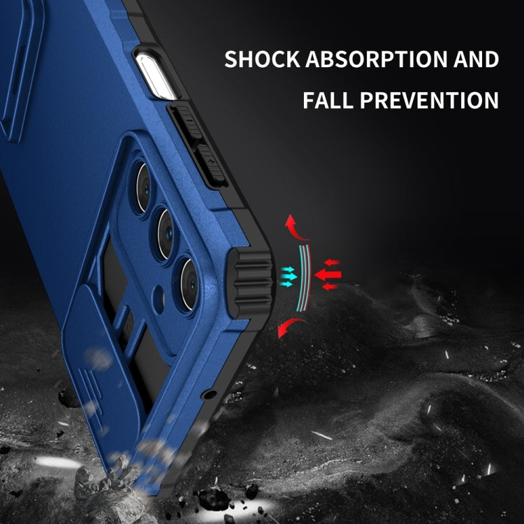 For Samsung Galaxy A25 5G Stereoscopic Holder Sliding Camshield Phone Case
