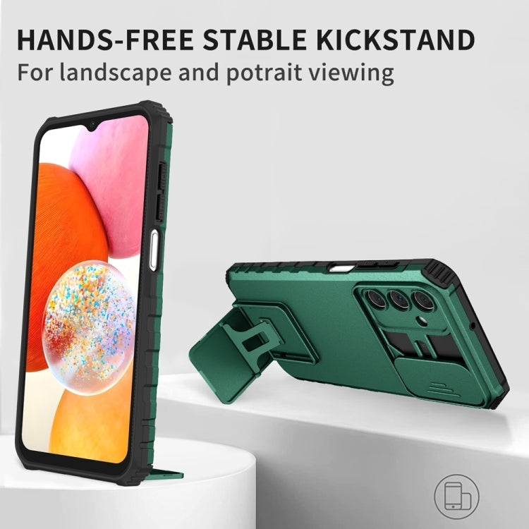 For Samsung Galaxy A25 5G Stereoscopic Holder Sliding Camshield Phone Case