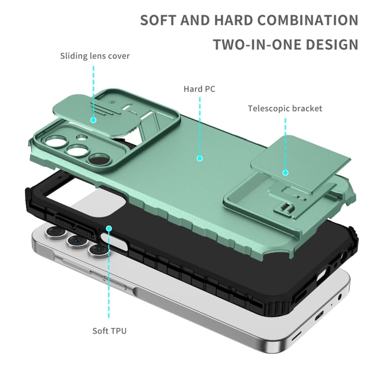 For Samsung Galaxy A25 5G Stereoscopic Holder Sliding Camshield Phone Case