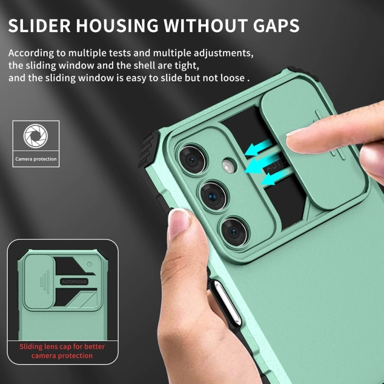 For Samsung Galaxy A25 5G Stereoscopic Holder Sliding Camshield Phone Case