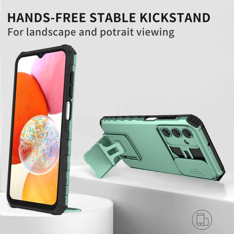 For Samsung Galaxy A25 5G Stereoscopic Holder Sliding Camshield Phone Case