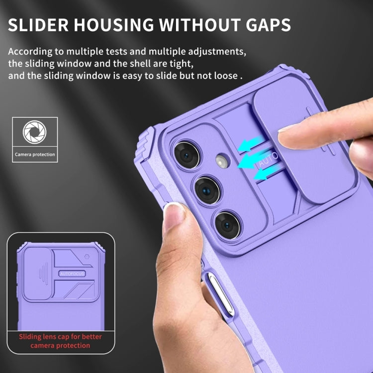 For Samsung Galaxy A25 5G Stereoscopic Holder Sliding Camshield Phone Case