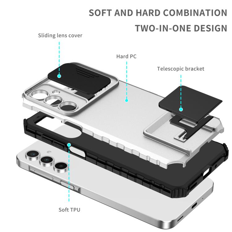For Samsung Galaxy A16  4G / 5G Stereoscopic Holder Sliding Camshield Phone Case