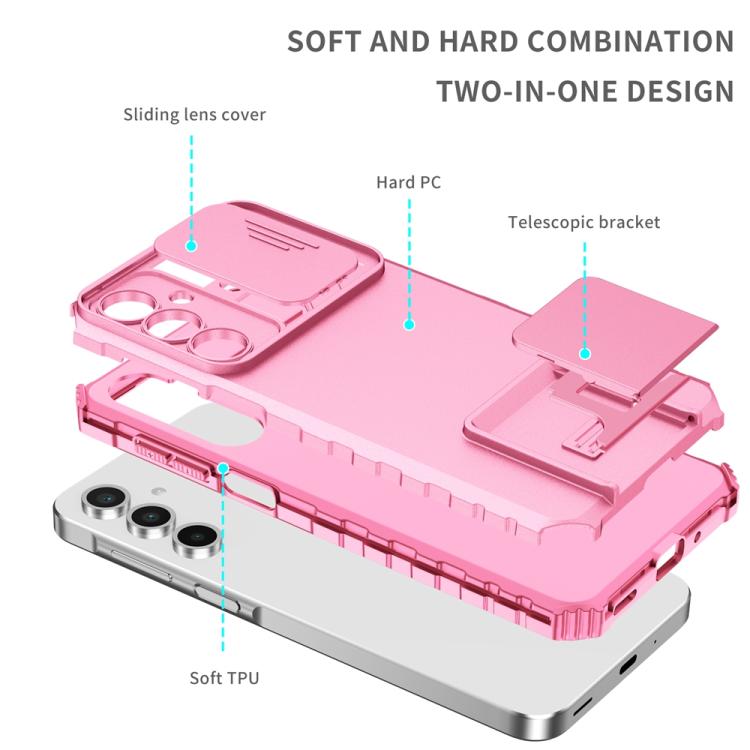 For Samsung Galaxy A16  4G / 5G Stereoscopic Holder Sliding Camshield Phone Case
