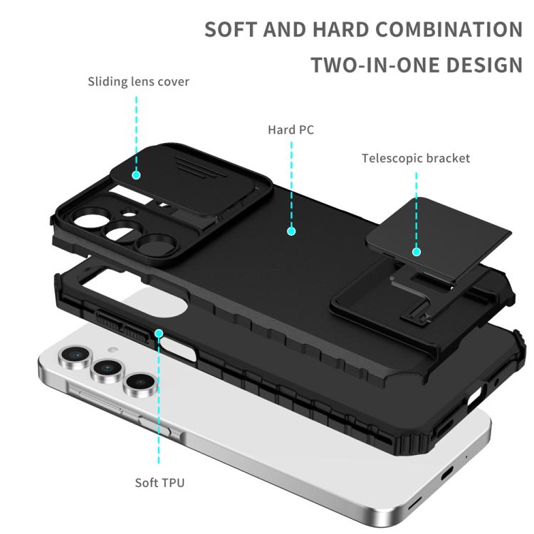 For Samsung Galaxy A16  4G / 5G Stereoscopic Holder Sliding Camshield Phone Case