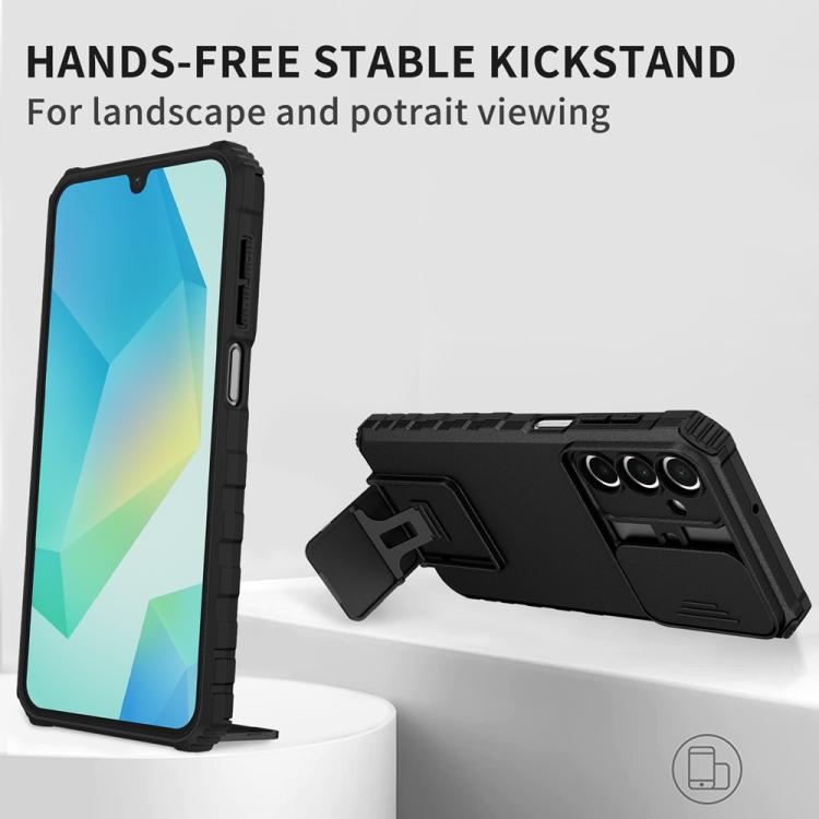 For Samsung Galaxy A16  4G / 5G Stereoscopic Holder Sliding Camshield Phone Case