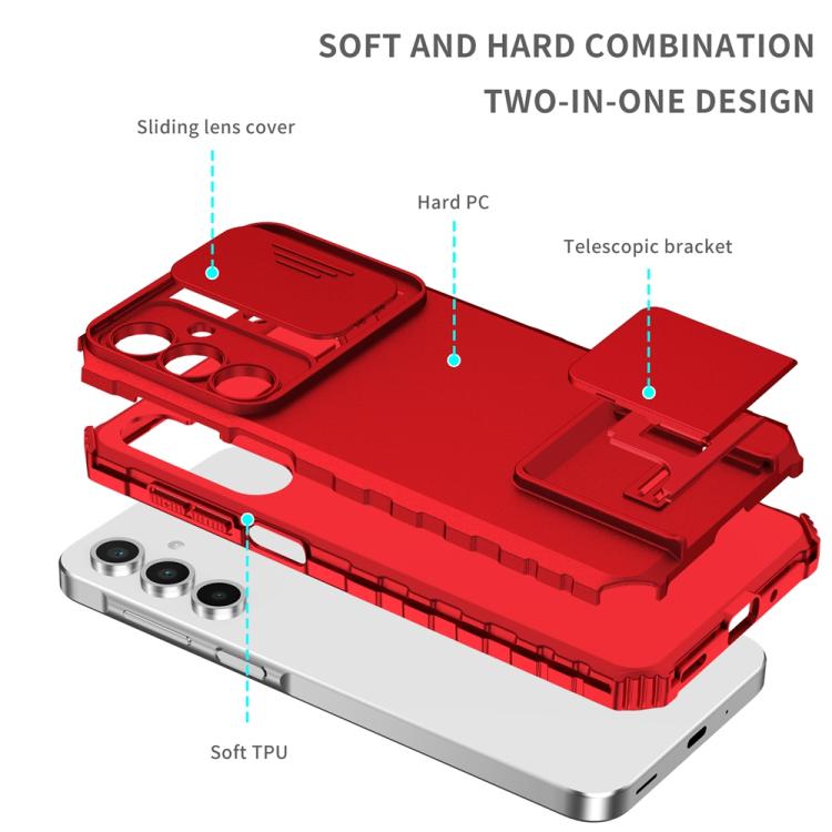 For Samsung Galaxy A16  4G / 5G Stereoscopic Holder Sliding Camshield Phone Case