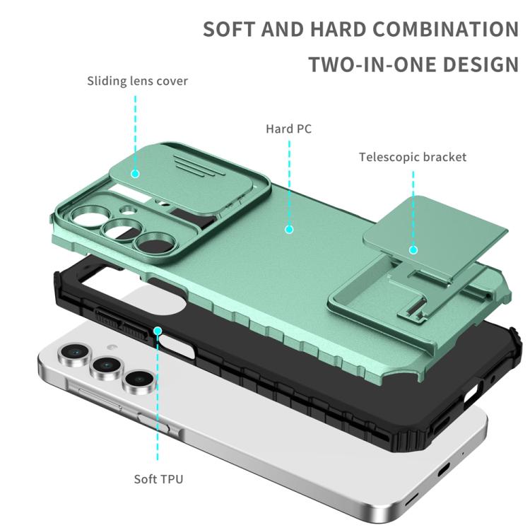For Samsung Galaxy A16  4G / 5G Stereoscopic Holder Sliding Camshield Phone Case