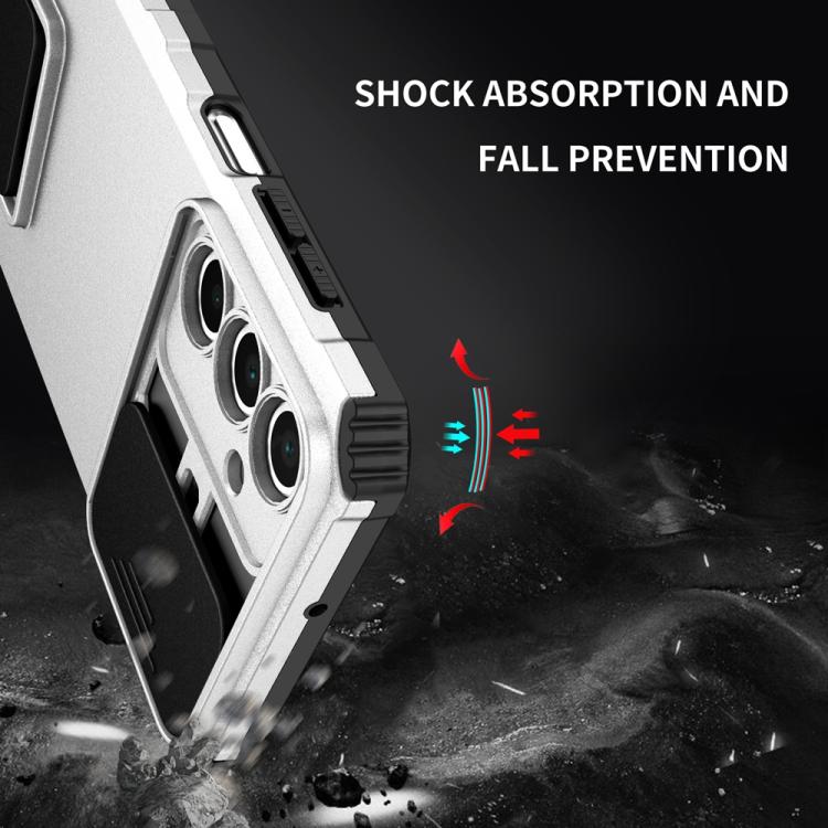 For Samsung Galaxy A36 Stereoscopic Holder Sliding Camshield Phone Case