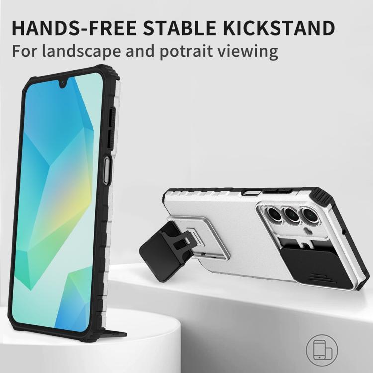 For Samsung Galaxy A36 Stereoscopic Holder Sliding Camshield Phone Case