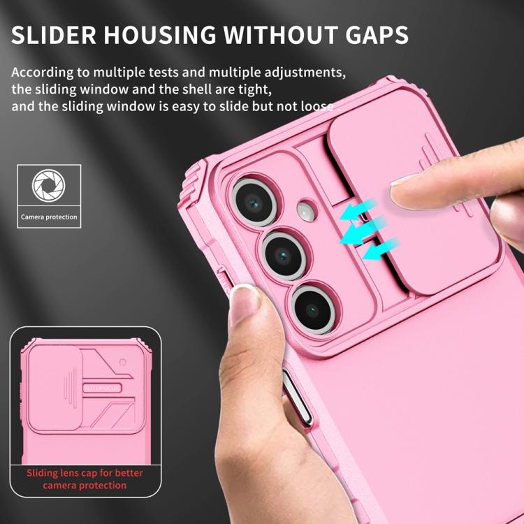 For Samsung Galaxy A36 Stereoscopic Holder Sliding Camshield Phone Case