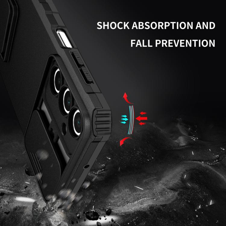 For Samsung Galaxy A36 Stereoscopic Holder Sliding Camshield Phone Case