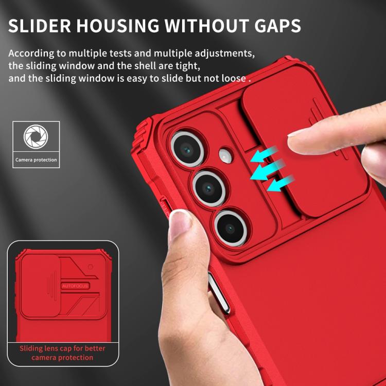 For Samsung Galaxy A36 Stereoscopic Holder Sliding Camshield Phone Case