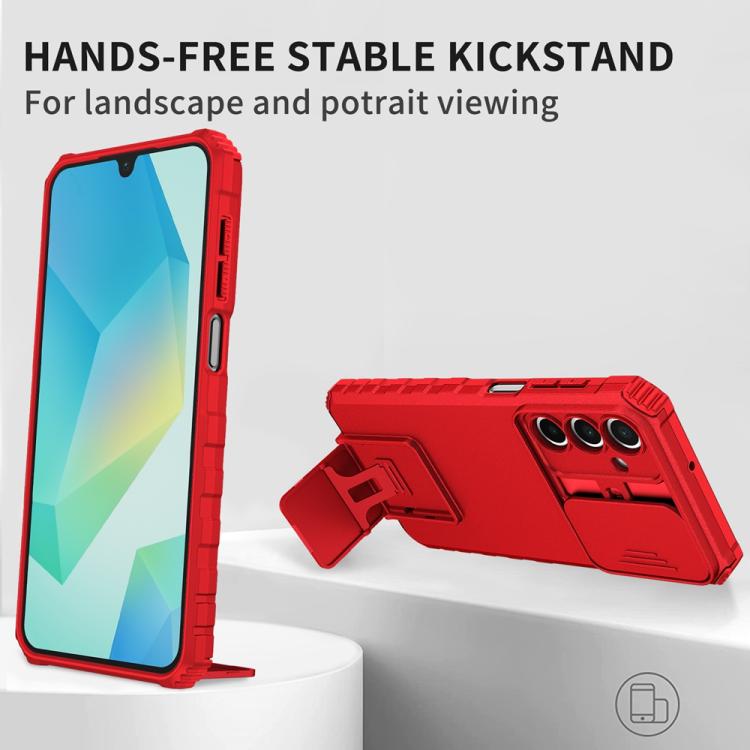 For Samsung Galaxy A36 Stereoscopic Holder Sliding Camshield Phone Case