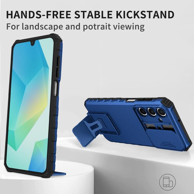 For Samsung Galaxy A36 Stereoscopic Holder Sliding Camshield Phone Case