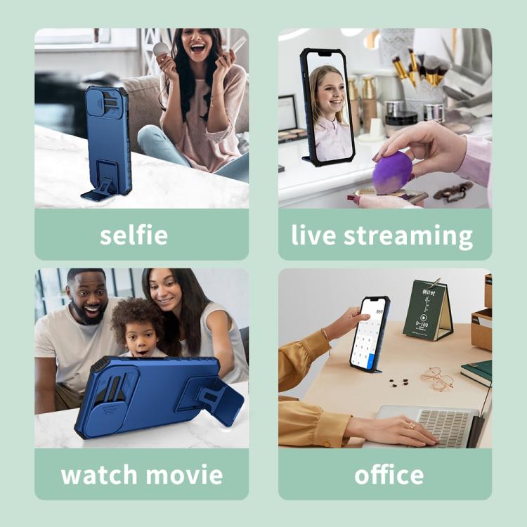 For Samsung Galaxy A36 Stereoscopic Holder Sliding Camshield Phone Case