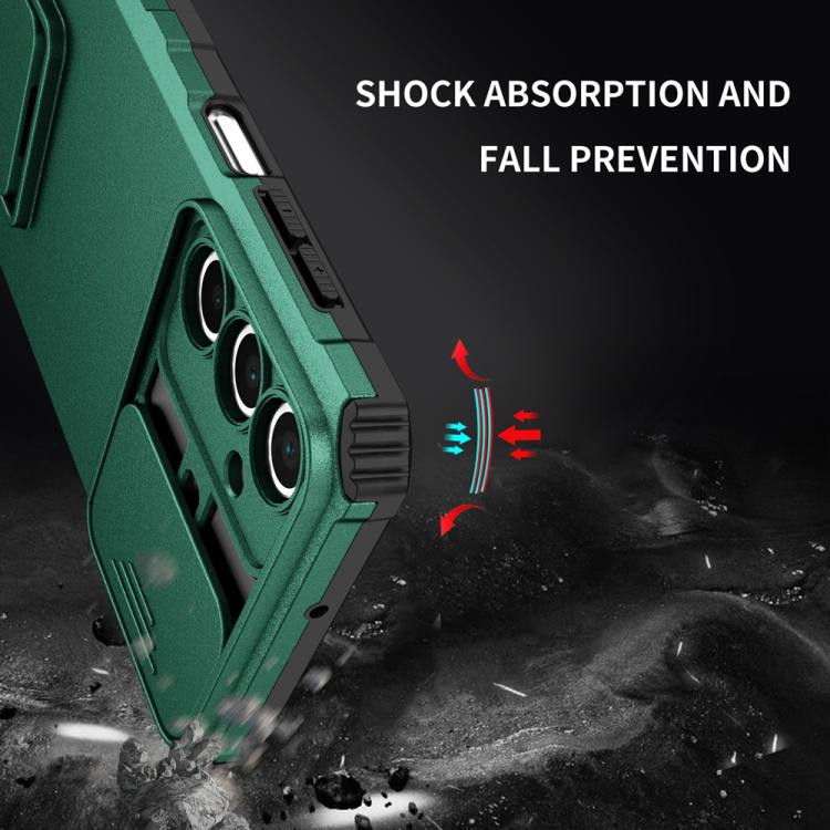 For Samsung Galaxy A36 Stereoscopic Holder Sliding Camshield Phone Case