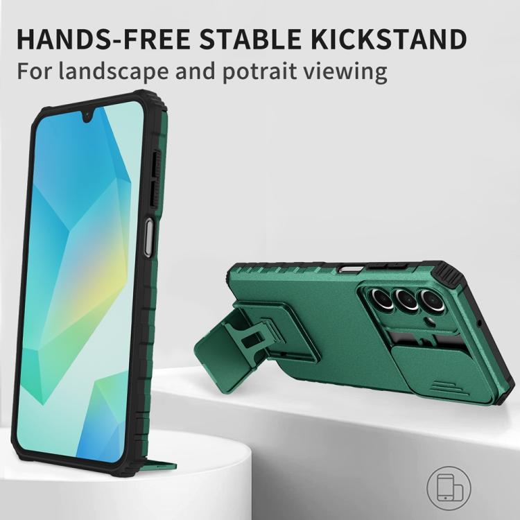 For Samsung Galaxy A36 Stereoscopic Holder Sliding Camshield Phone Case