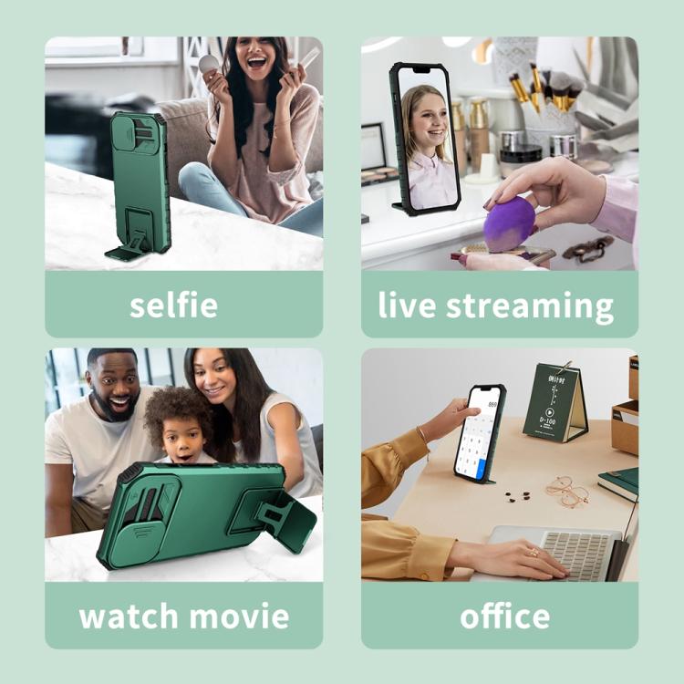 For Samsung Galaxy A36 Stereoscopic Holder Sliding Camshield Phone Case