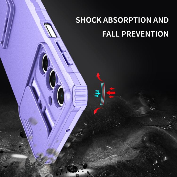 For Samsung Galaxy A36 Stereoscopic Holder Sliding Camshield Phone Case