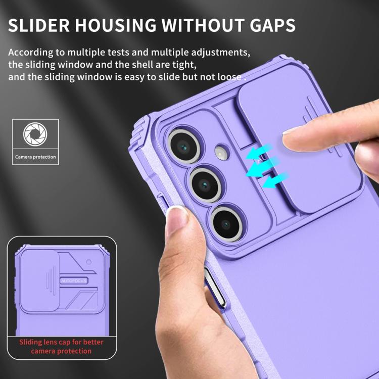 For Samsung Galaxy A36 Stereoscopic Holder Sliding Camshield Phone Case