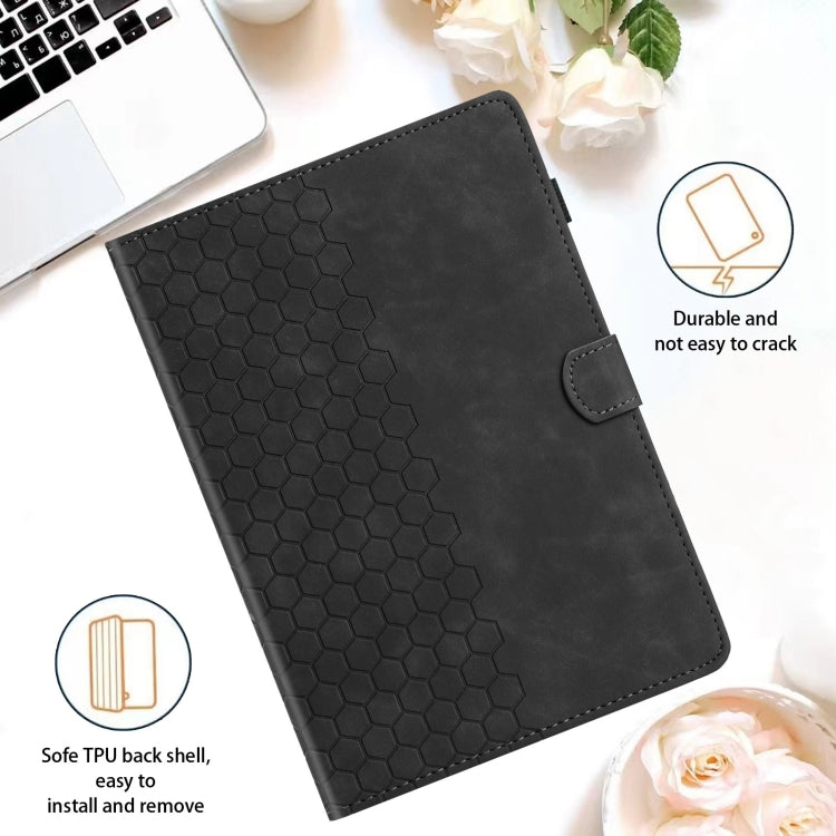 For Samsung Galaxy Tab S9 / S9 FE Honeycomb Embossed Leather Smart Tablet Case