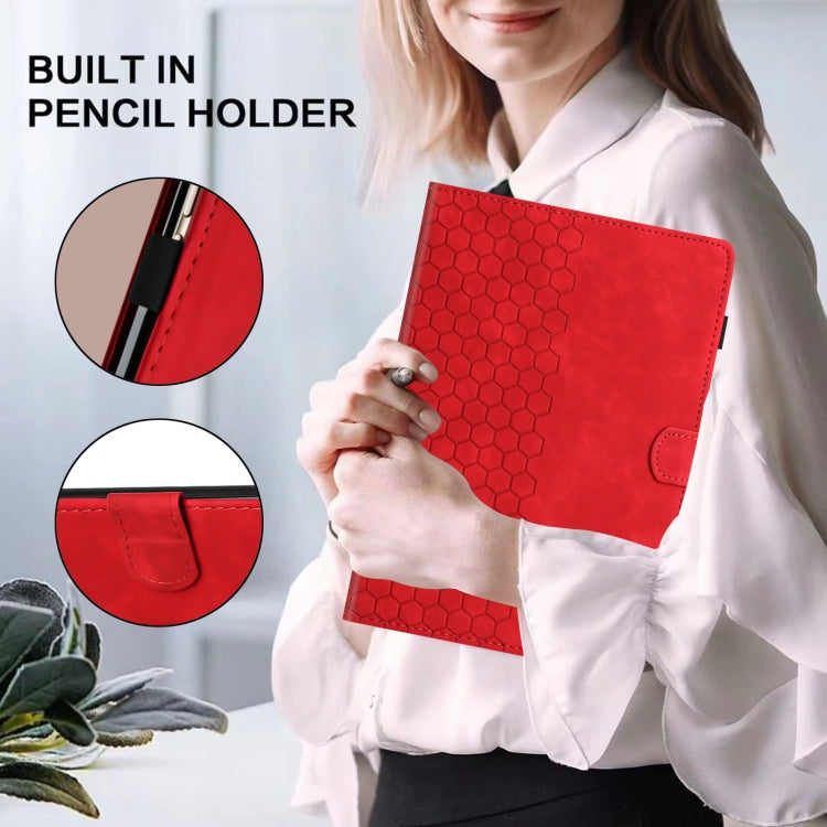 For Samsung Galaxy Tab S9 / S9 FE Honeycomb Embossed Leather Smart Tablet Case