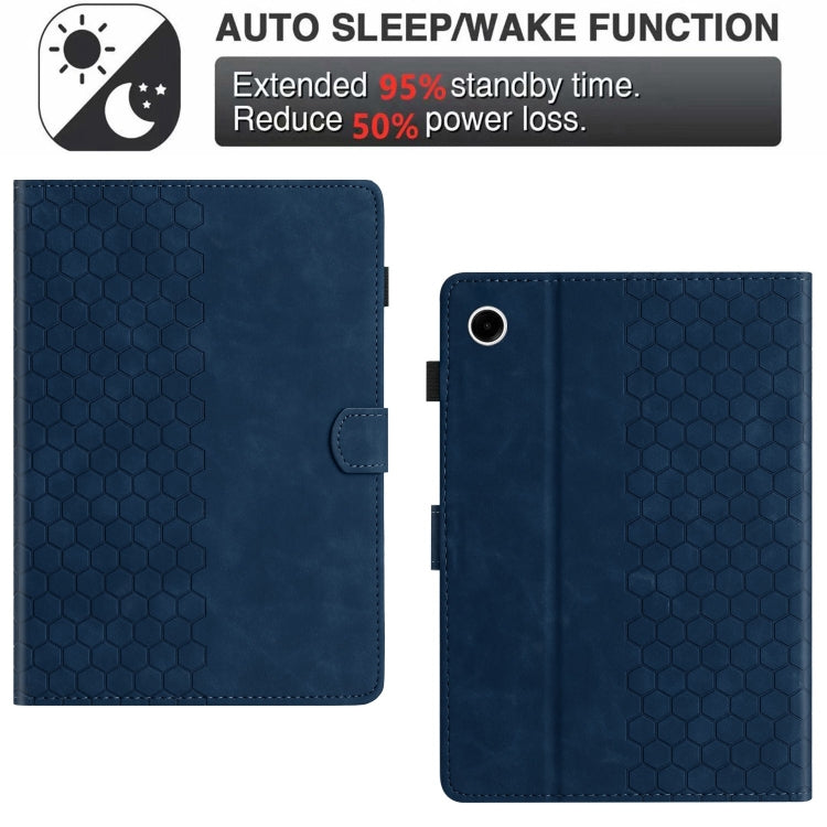 For Samsung Galaxy Tab A11+ / A9+ Honeycomb Embossed Leather Smart Tablet Case