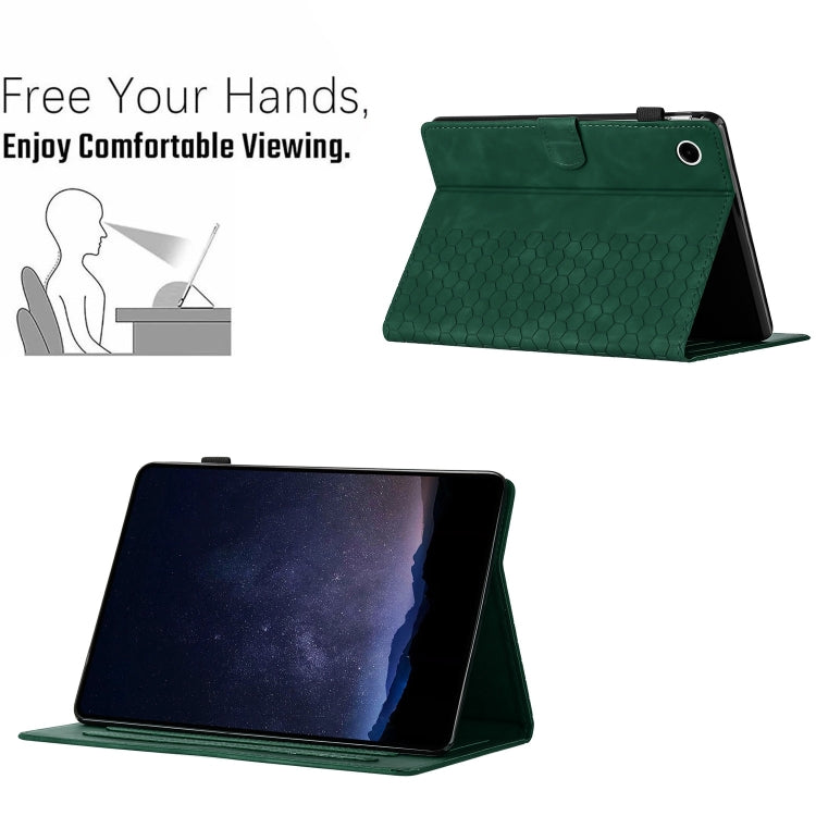 For Samsung Galaxy Tab A11+ / A9+ Honeycomb Embossed Leather Smart Tablet Case