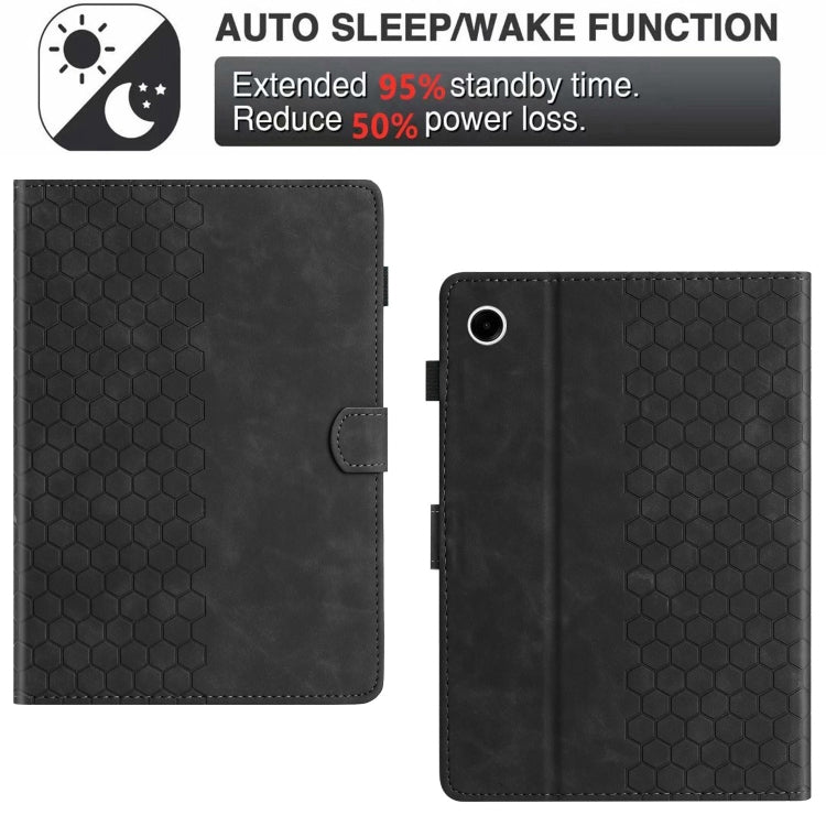 For Samsung Galaxy Tab A11+ / A9+ Honeycomb Embossed Leather Smart Tablet Case