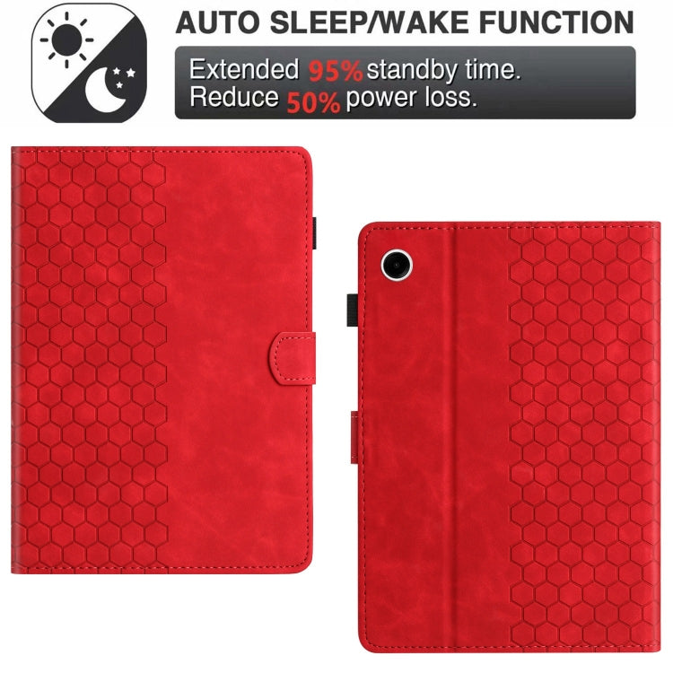 For Samsung Galaxy Tab A11+ / A9+ Honeycomb Embossed Leather Smart Tablet Case