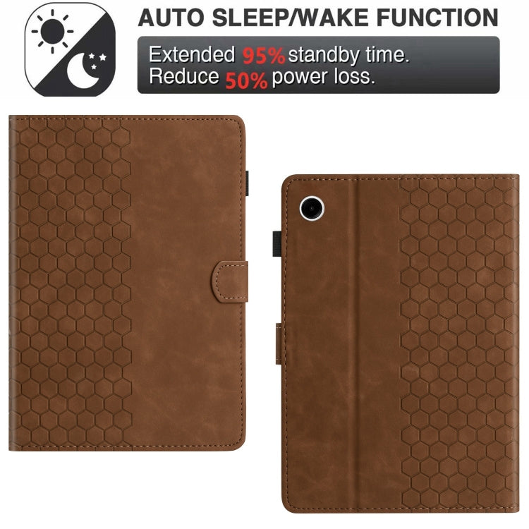 For Samsung Galaxy Tab A8 10.5 2021 X205 Honeycomb Embossed Leather Smart Tablet Case