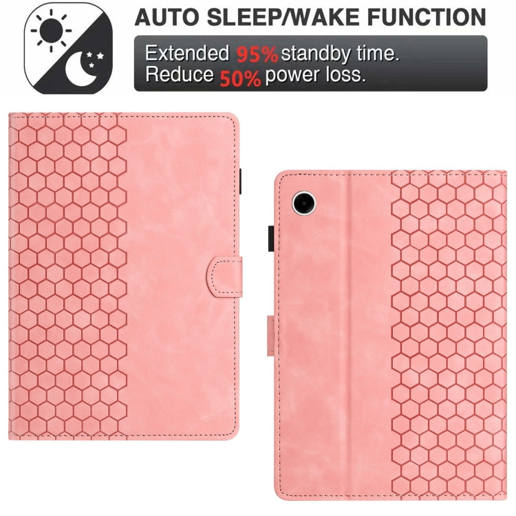For Samsung Galaxy Tab A8 10.5 2021 X205 Honeycomb Embossed Leather Smart Tablet Case