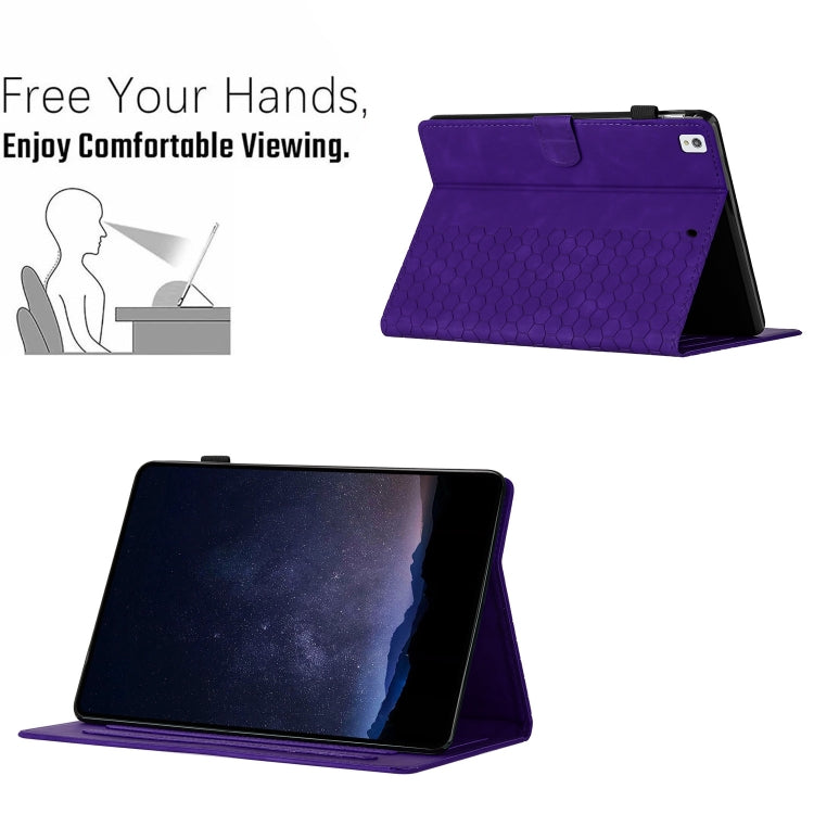 For Samsung Galaxy Tab A7 2020 T500 Honeycomb Embossed Leather Smart Tablet Case