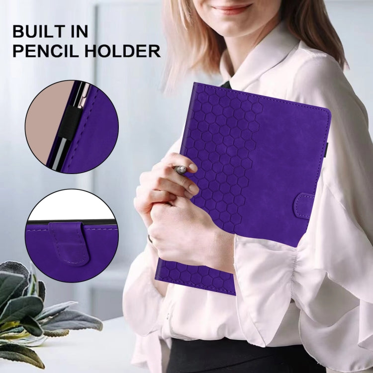 For Samsung Galaxy Tab A7 2020 T500 Honeycomb Embossed Leather Smart Tablet Case