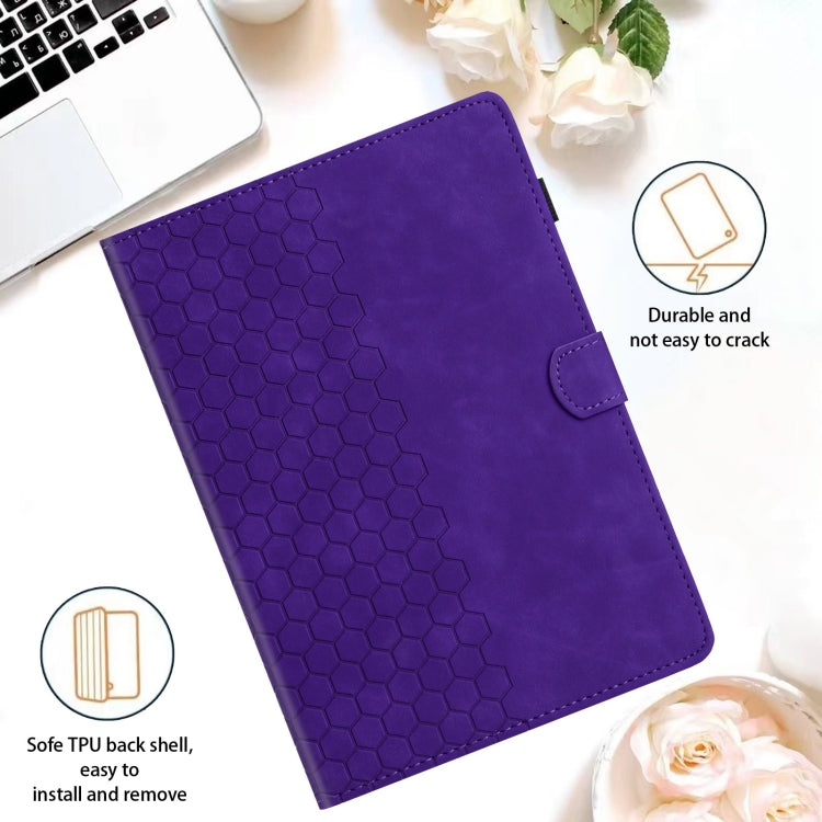For Samsung Galaxy Tab S6 Lite P610 Honeycomb Embossed Leather Smart Tablet Case