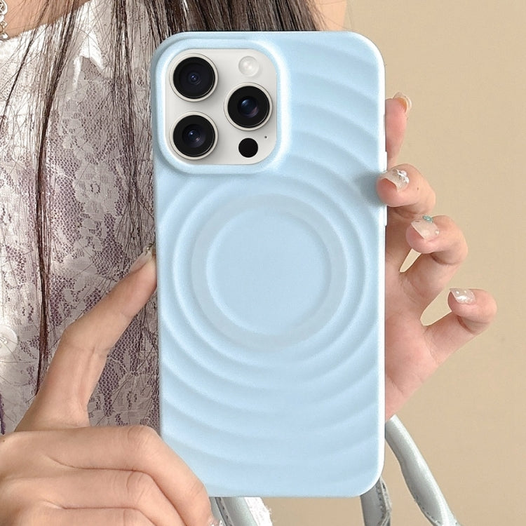 For iPhone 16 Pro Max Frosted Wave Texture MagSafe Magnetic TPU Phone Case