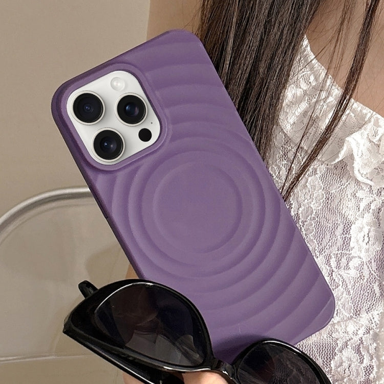 For iPhone 16 Pro Max Frosted Wave Texture MagSafe Magnetic TPU Phone Case