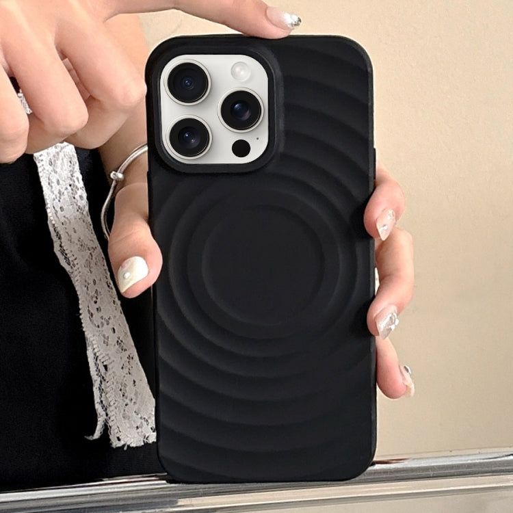 For iPhone 15 Pro Max Frosted Wave Texture MagSafe Magnetic TPU Phone Case