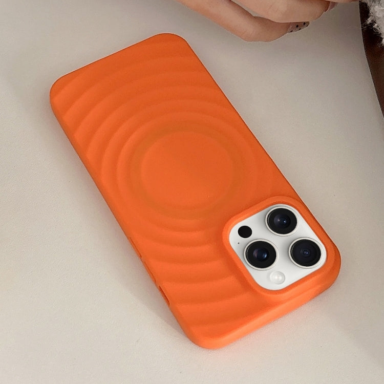 For iPhone 15 Pro Frosted Wave Texture MagSafe Magnetic TPU Phone Case