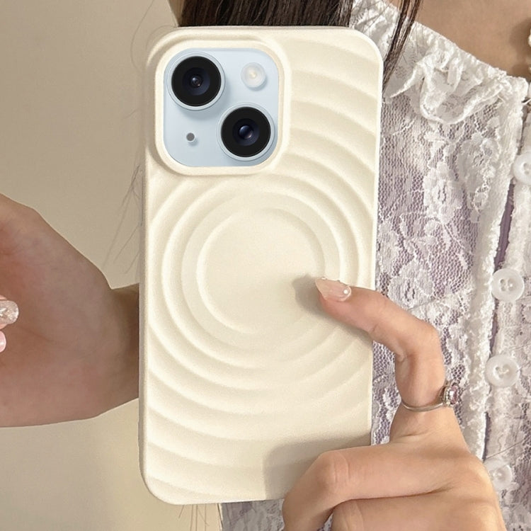 For iPhone 15 Plus Frosted Wave Texture MagSafe Magnetic TPU Phone Case