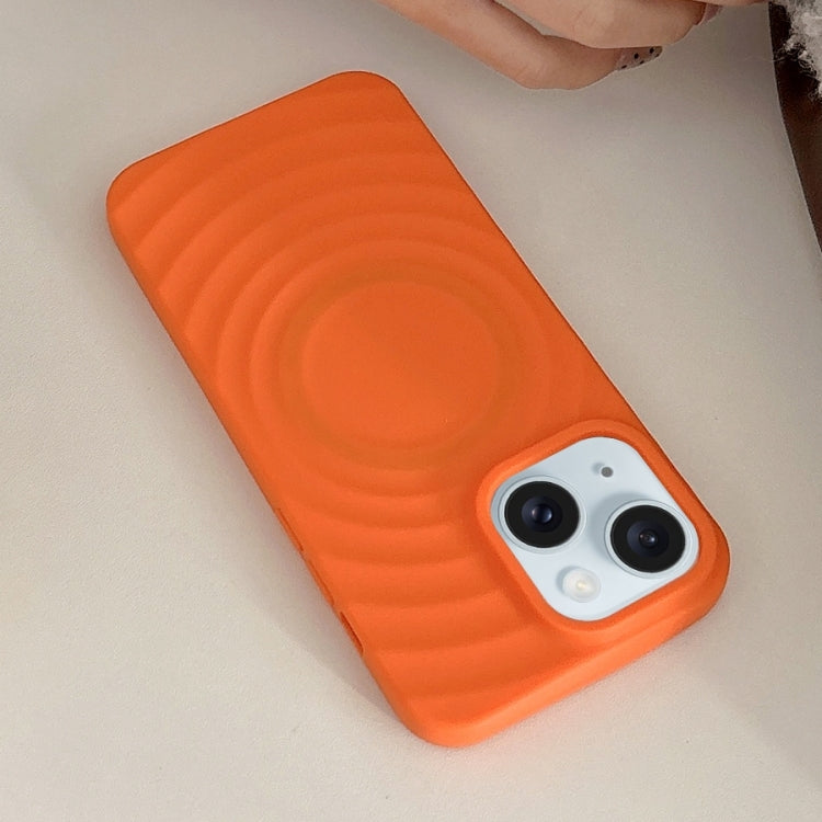 For iPhone 15 Frosted Wave Texture MagSafe Magnetic TPU Phone Case