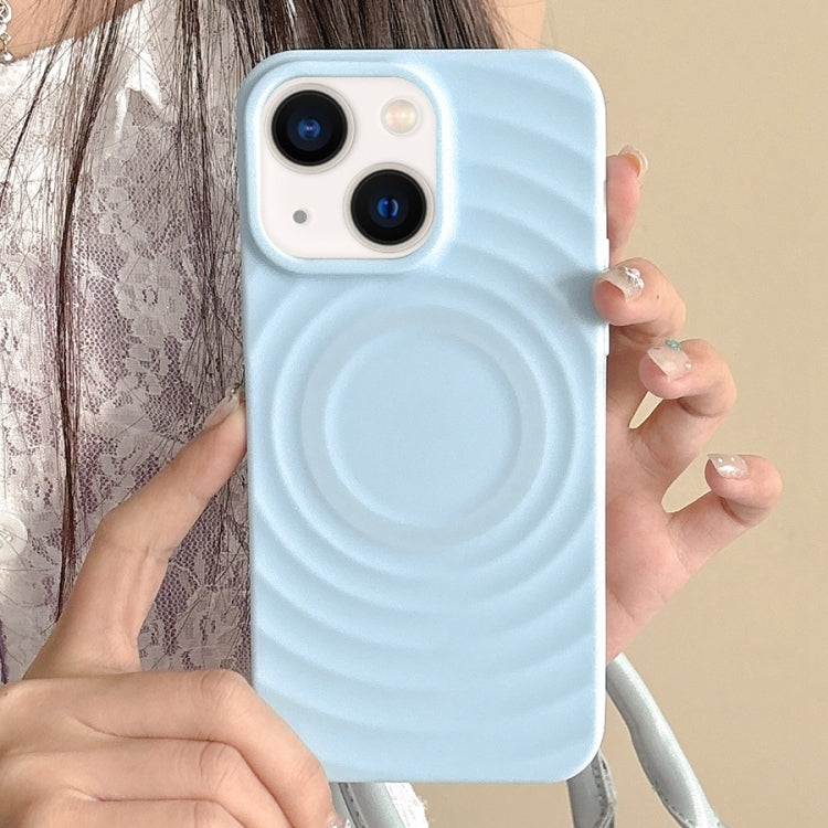 For iPhone 13 Frosted Wave Texture MagSafe Magnetic TPU Phone Case