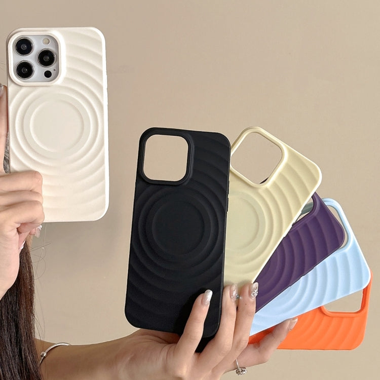 For iPhone 15 Pro Frosted Wave Texture MagSafe Magnetic TPU Phone Case