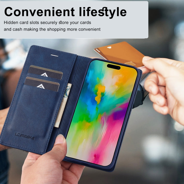 For iPhone 16 Pro Max LC.IMEEKE RFID Anti-theft Leather Phone Case