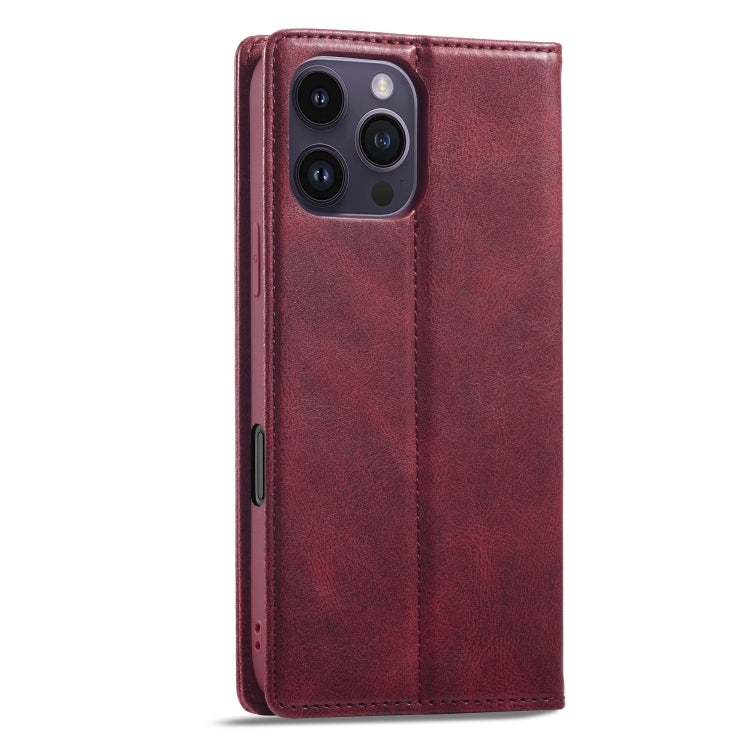For iPhone 16 Pro Max LC.IMEEKE RFID Anti-theft Leather Phone Case